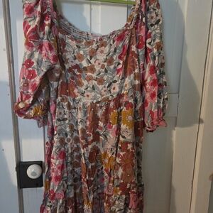 Floral Multicolor Women's Dress